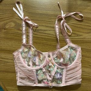 For Love and Lemons Sheer Floral Bralette